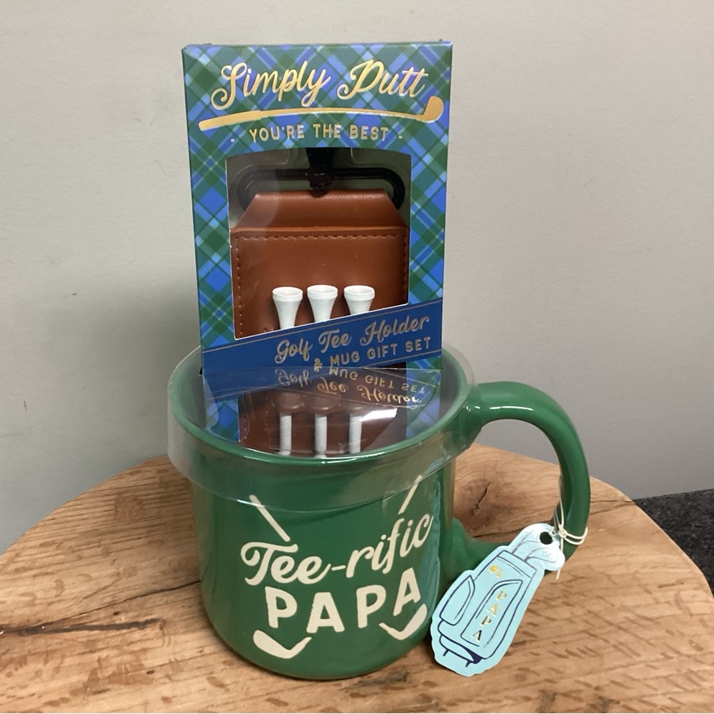 🟢 New / Sealed - Tee-rific PaPa Ceramic Mug w Golf Tee Holder Set - Gift Idea - Picture 2 of 10